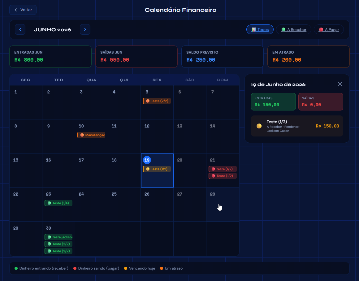JJC Financeiro — Calendário financeiro