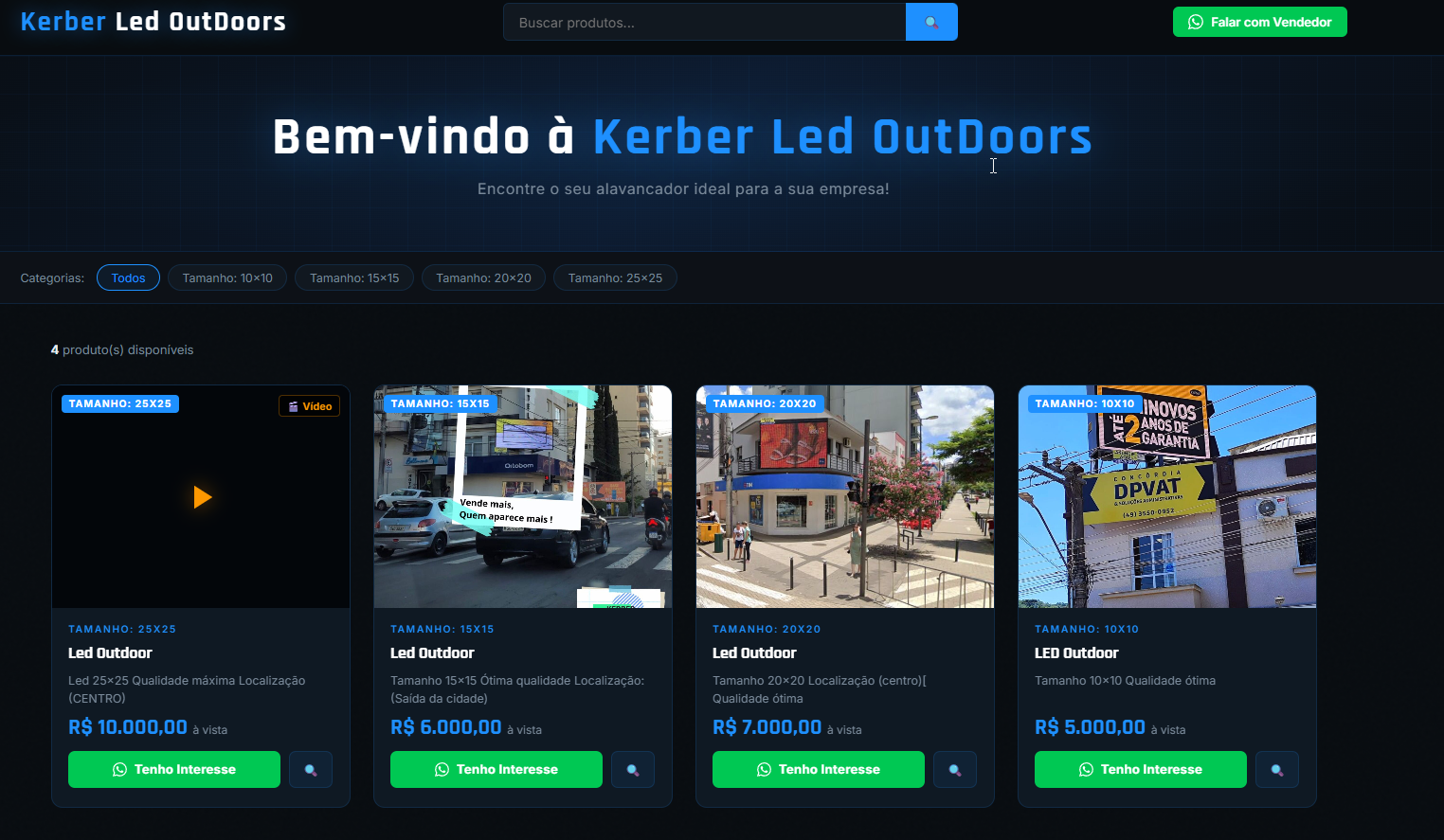 Vitrine Digital — Catálogo de produtos